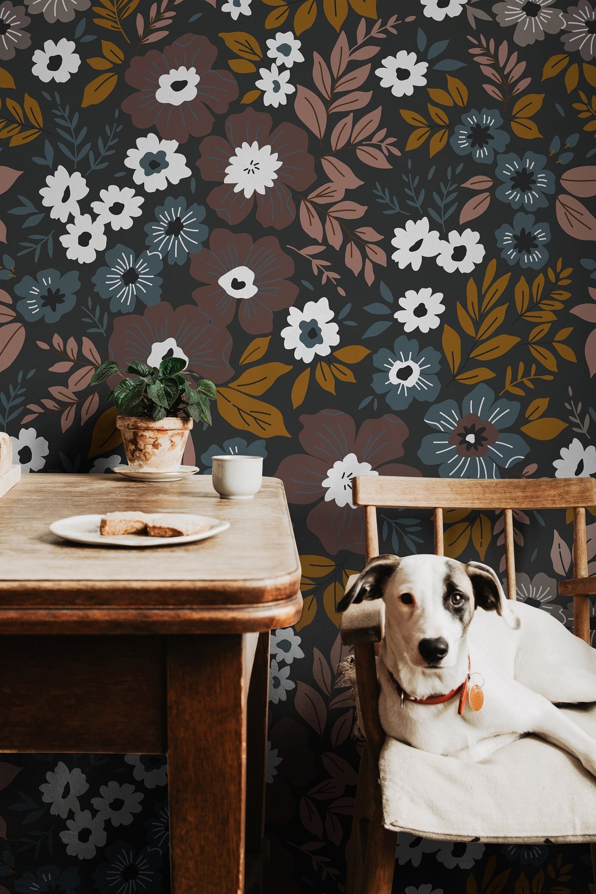 Autumn Arrangement | Moody Floral Removable Wallpaper for Kitchen, Bedroom, Doors, Walls, DIY Home Decor 1060a - James And Colors
